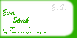 eva spak business card